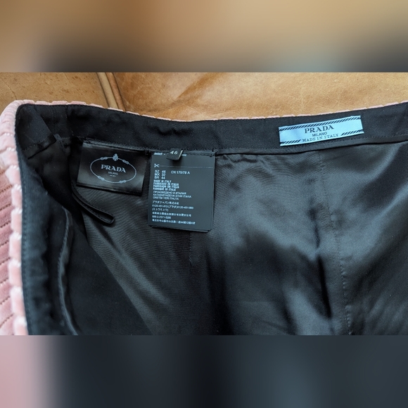 Light Pink Prada Velvet A-Line Skirt Size 46 - Picture 8 of 9